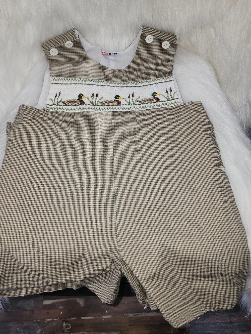 Smocked Duck Bubble Romper & Blue Striped Papo d'Anjo Romper, 4 Years